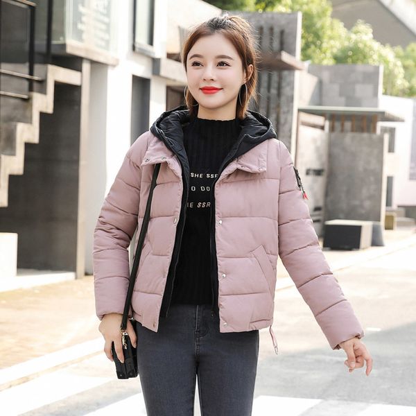 2021 newshort style women's winter jacket cotton padded covered button female cold coat hooded collar thicken sk09, Black;brown
2021 newshort style women's winter jacket cotton padded covered button female cold coat hooded collar thicken sk09, Black;brown
