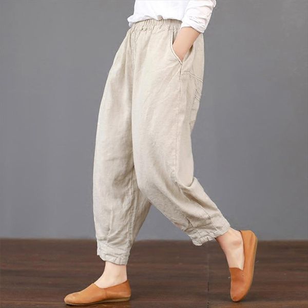 cotton linen high waist womens harem pants elastic waist solid ankle length joggers trousers women 2021 summer vintage clothes, Black;white
cotton linen high waist womens harem pants elastic waist solid ankle length joggers trousers women 2021 summer vintage clothes, Black;white