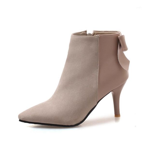 boots patchwork women shoes for autumn winter back bowknot pointed toe high heel ankle woman botas mujer xkd20321, Black
boots patchwork women shoes for autumn winter back bowknot pointed toe high heel ankle woman botas mujer xkd20321, Black