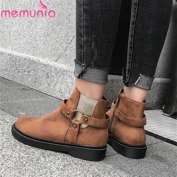 boots memunia 2021 arrival women ankle round toe zip rivet autumn comfortable low heel casual shoes woman big size 43, Black
boots memunia 2021 arrival women ankle round toe zip rivet autumn comfortable low heel casual shoes woman big size 43, Black