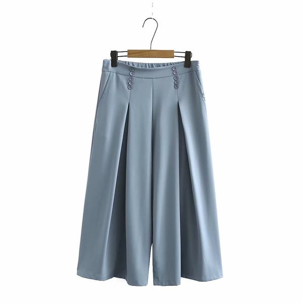 elastic plus size waist high women's britches elegant broad leg chiffon simple ankle fashion officewear h43f, Black;white
elastic plus size waist high women's britches elegant broad leg chiffon simple ankle fashion officewear h43f, Black;white