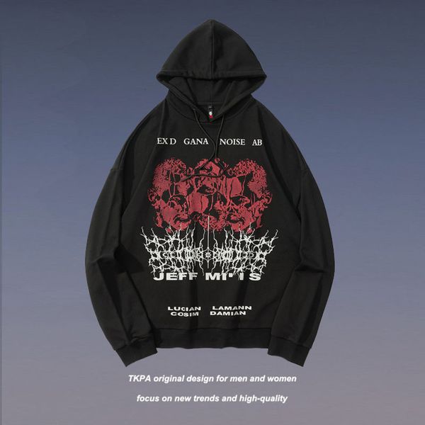 tkpa chaopai high street dark print long sleeve hoodie for men and women, Black
tkpa chaopai high street dark print long sleeve hoodie for men and women, Black