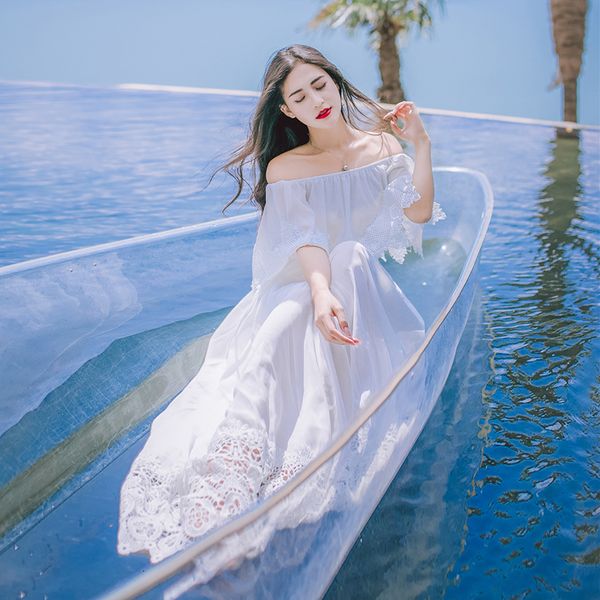 dressed female 2021 summer chiffon lace long sleeve butterfly for trips slash neck off shoulder as white party wxet, Black;gray
dressed female 2021 summer chiffon lace long sleeve butterfly for trips slash neck off shoulder as white party wxet, Black;gray