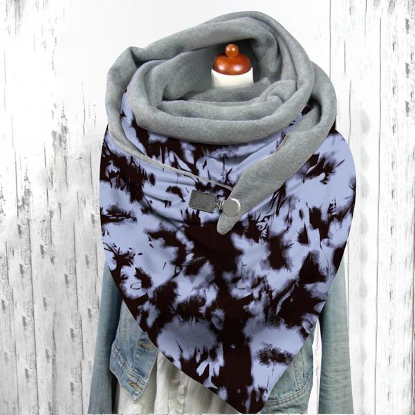 40#scarves women christmas tie dye printing scarf fashion retro multi-purpose shawl button scarf winter windproof warm foulard, Blue;gray
40#scarves women christmas tie dye printing scarf fashion retro multi-purpose shawl button scarf winter windproof warm foulard, Blue;gray