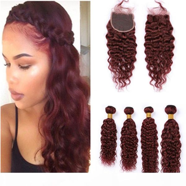 #99j wine red brazilian wet and wavy human hair 4bundles and closure burgundy red water wave virgin hair lace closure 4x4 with weaves, Black
#99j wine red brazilian wet and wavy human hair 4bundles and closure burgundy red water wave virgin hair lace closure 4x4 with weaves, Black