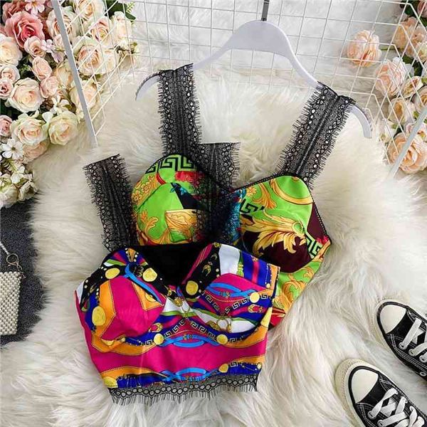retro court print garter vest women chic sweet lace stitching short crop lady sleeveless bustier, White
retro court print garter vest women chic sweet lace stitching short crop lady sleeveless bustier, White
