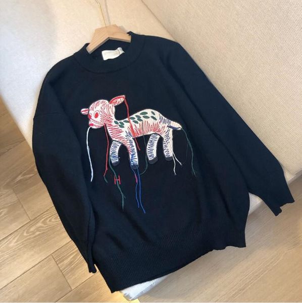 women's fashion fringed fawn embroidered sweater shirt knitted long sleeve t-shirt round neck casual pullover ing, White;black
women's fashion fringed fawn embroidered sweater shirt knitted long sleeve t-shirt round neck casual pullover ing, White;black