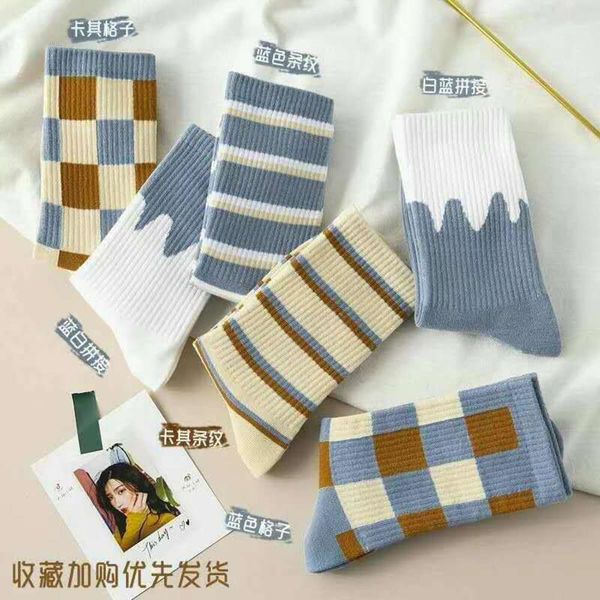 2021new blue children's middle tube milk plaid autumn and winter cotton socks, fashionable women's stockings, Black
2021new blue children's middle tube milk plaid autumn and winter cotton socks, fashionable women's stockings, Black
