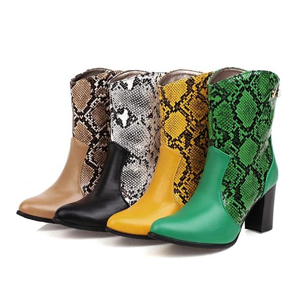 boots ymechic 2021 arrival fashion snake print block high heel woman shoes yellow green ankle western cowboy winter 43, Black
boots ymechic 2021 arrival fashion snake print block high heel woman shoes yellow green ankle western cowboy winter 43, Black