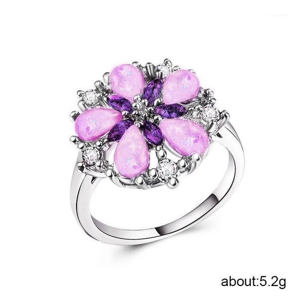 925 sterling silver jewelry treasure ring exquisite five-petal flower opal rings stainless steel rose golden jade amethystb14531, Golden;silver
925 sterling silver jewelry treasure ring exquisite five-petal flower opal rings stainless steel rose golden jade amethystb14531, Golden;silver
