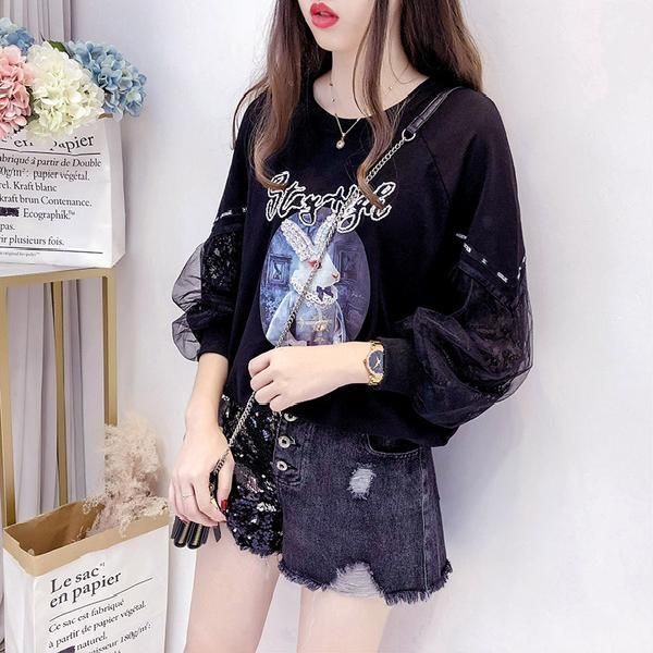 spring 2021 hoodie women's loose coat rabbit print heavy nail bead long sleeve white and black m-xl
spring 2021 hoodie women's loose coat rabbit print heavy nail bead long sleeve white and black m-xl