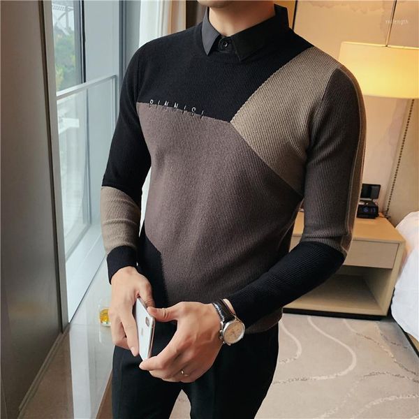 plus size 4xl- fake-2pieces knitted sweater men clothes 2021 simple fashion spliced design business pullovers pull homme sale1, White;black
plus size 4xl- fake-2pieces knitted sweater men clothes 2021 simple fashion spliced design business pullovers pull homme sale1, White;black
