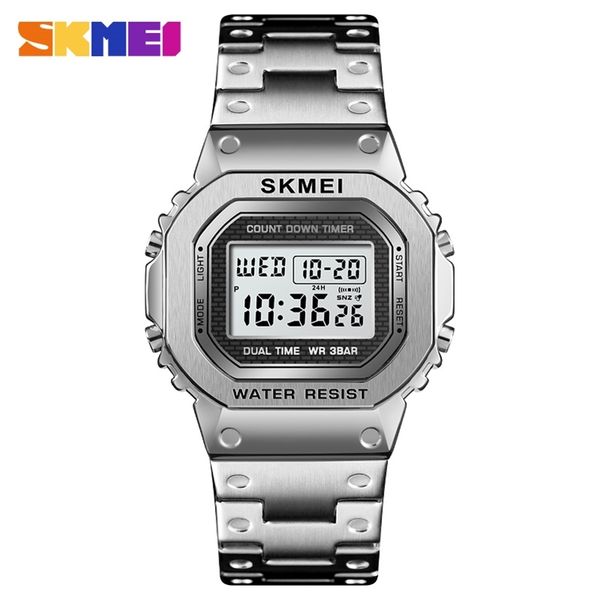 fast ship skmei 1456 men digital watch stainless steel chronograph countdown wristwatch shock led sprot watch skmei montre homm 201212, Slivery;brown
fast ship skmei 1456 men digital watch stainless steel chronograph countdown wristwatch shock led sprot watch skmei montre homm 201212, Slivery;brown