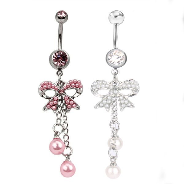 d0564 ( 2 colors ) the bowknot with pearl style belly button navel rings piercing body jewelry mix colors, Silver
d0564 ( 2 colors ) the bowknot with pearl style belly button navel rings piercing body jewelry mix colors, Silver