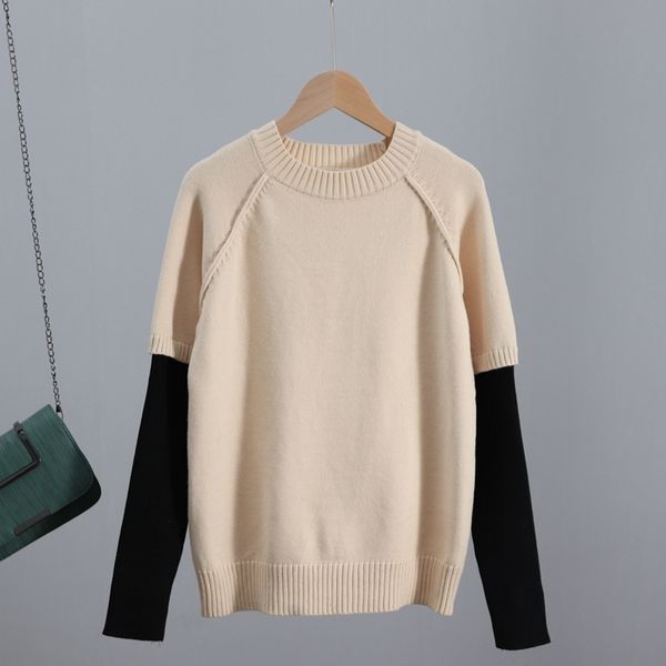 2021 new color block women sweater o neck long sleeve pullovers autumn winter highstreet soft female jumper pull femme 7r9j, White;black
2021 new color block women sweater o neck long sleeve pullovers autumn winter highstreet soft female jumper pull femme 7r9j, White;black