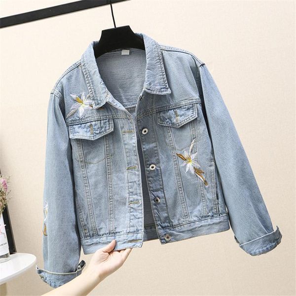 2020 spring big size women denim jackets lapel jeans jacket slim girl blue embroidery coats autumn lady basic coat feminino 748, Black;brown
2020 spring big size women denim jackets lapel jeans jacket slim girl blue embroidery coats autumn lady basic coat feminino 748, Black;brown