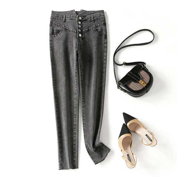 2021 spring women's new cashmere fried street jeans high waisted legged casual slim pencil pants, Blue
2021 spring women's new cashmere fried street jeans high waisted legged casual slim pencil pants, Blue