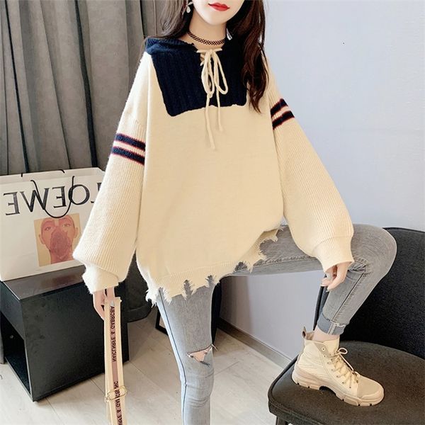 2021 new women's knitted shirt with hoodie lazy fall and winter korean style sleeve versatile fashions x8d0, White;black
2021 new women's knitted shirt with hoodie lazy fall and winter korean style sleeve versatile fashions x8d0, White;black