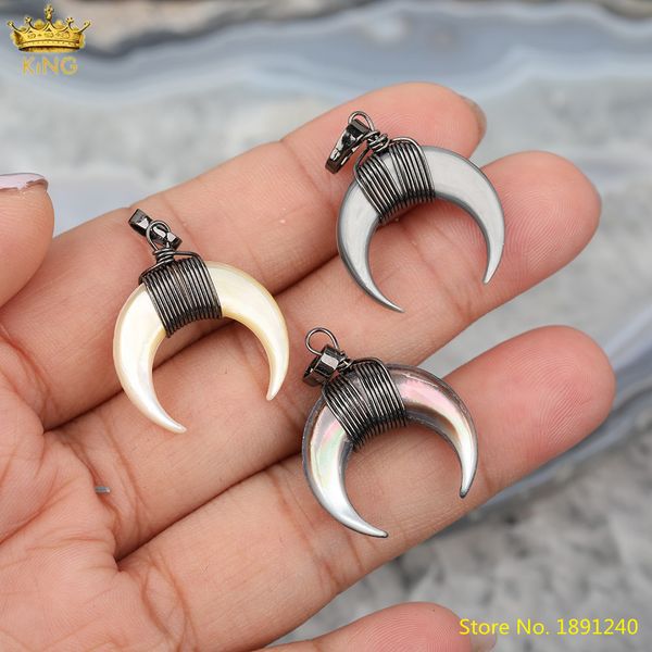 5pcs/lot gun black copper wire wraped crescent moon pendant jewelry,boho ox horn shell charms diy bracelet jewelry making q1216, Silver
5pcs/lot gun black copper wire wraped crescent moon pendant jewelry,boho ox horn shell charms diy bracelet jewelry making q1216, Silver