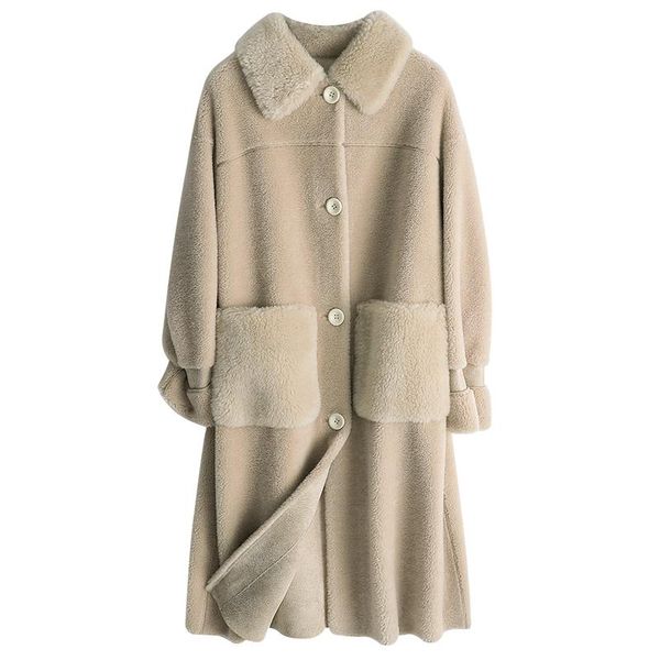women's fur & faux coat female real 100% wool jacket women winter clothes 2021 korean long sheep shearing jackets coats vinatge 968085, Black
women's fur & faux coat female real 100% wool jacket women winter clothes 2021 korean long sheep shearing jackets coats vinatge 968085, Black