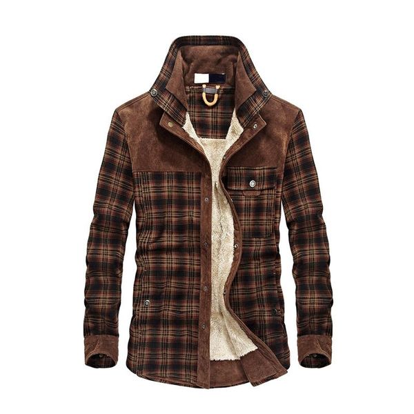 men's jackets 2021 spring autumn fleece men winter jacket plaid classical button m-3xl, Black;brown
men's jackets 2021 spring autumn fleece men winter jacket plaid classical button m-3xl, Black;brown