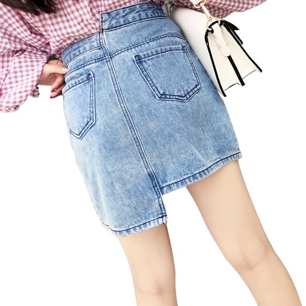 manufacturer directly sells korean high-waisted denim skirts with individual character slimming body and hips and a-line denim skirt, Black 
manufacturer directly sells korean high-waisted denim skirts with individual character slimming body and hips and a-line denim skirt, Black