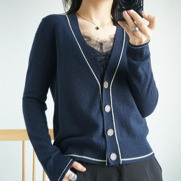 lhzsyy new colorblock cashmere blend sweater cardigan women's v-neck 2020 spring short coat large size wool knitted female 1, White
lhzsyy new colorblock cashmere blend sweater cardigan women's v-neck 2020 spring short coat large size wool knitted female 1, White