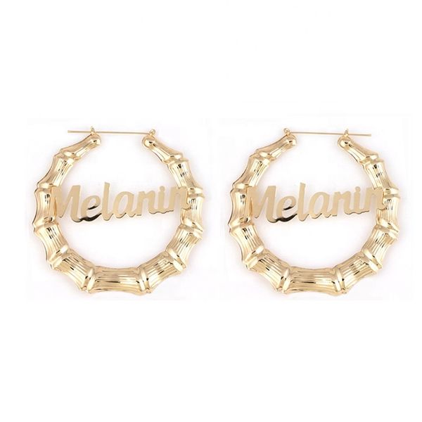 personalized custom 9cm huge bamboo hoop earrings melanin gold bamboo name earrings, Silver
personalized custom 9cm huge bamboo hoop earrings melanin gold bamboo name earrings, Silver