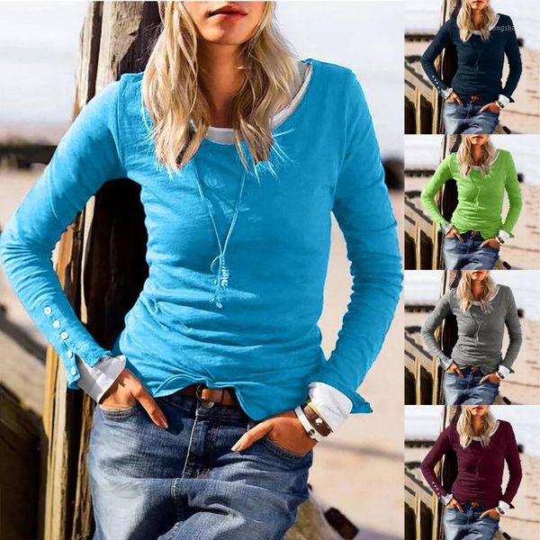 tshirt women round neck long sleeve patchwork button cuffs casual loose t-shirt poleras camiseta harajuku women t shirt1, White
tshirt women round neck long sleeve patchwork button cuffs casual loose t-shirt poleras camiseta harajuku women t shirt1, White