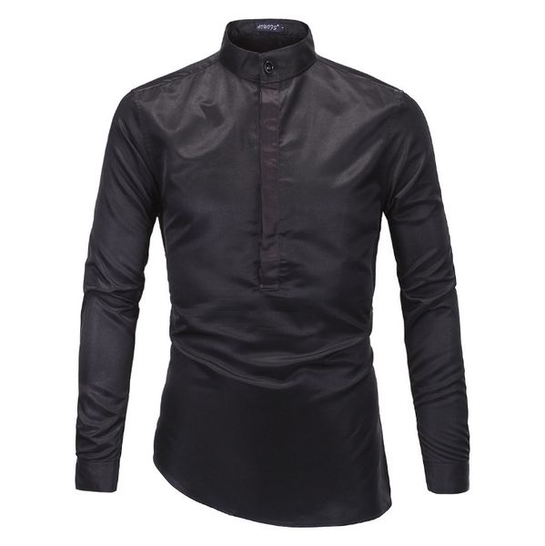 2020 new fashion men shirt stand white cotton shirts british style lrregular shirts slim fit men dress shirts, White;black
2020 new fashion men shirt stand white cotton shirts british style lrregular shirts slim fit men dress shirts, White;black