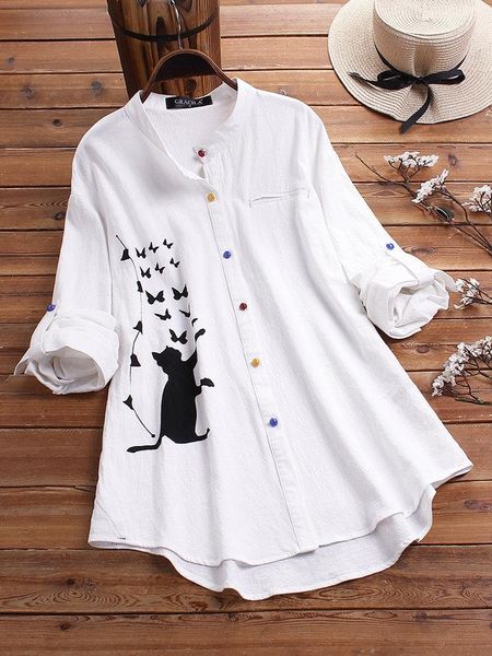 women's blouses & shirts blouse shirt 2021 long-sleeve cotton stand button pull oversize ladies plus size clothing 5xl office lady, White
women's blouses & shirts blouse shirt 2021 long-sleeve cotton stand button pull oversize ladies plus size clothing 5xl office lady, White