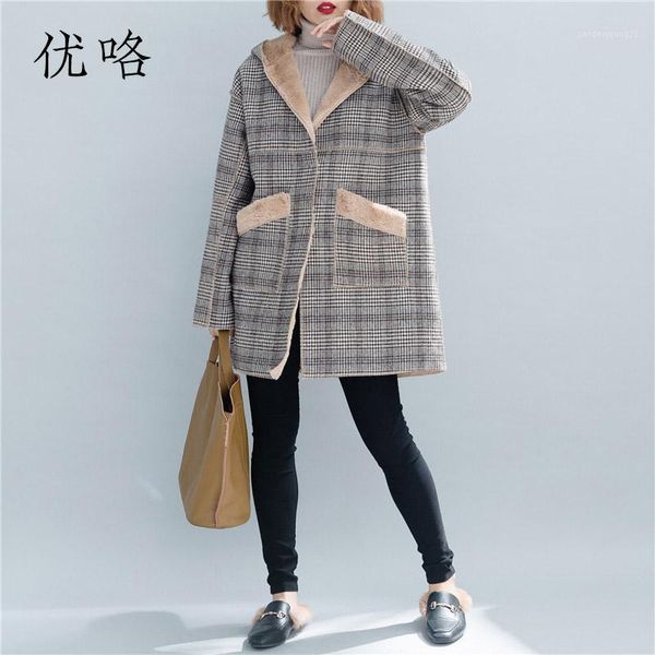 women's wool & blends 2021 winter fashion faux fur plaid coat jacket plus size women thicken velvet hooded casual loose woolen female1, Black
women's wool & blends 2021 winter fashion faux fur plaid coat jacket plus size women thicken velvet hooded casual loose woolen female1, Black