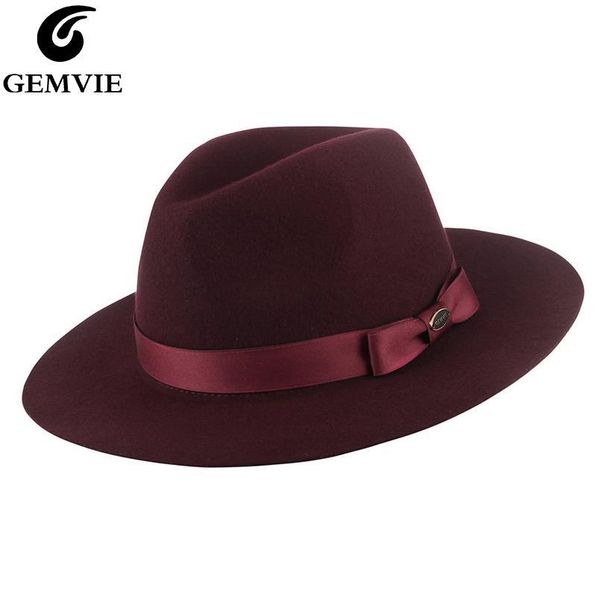 gemvie brand 100% wool hat wine red floppy wide brim women fedora felt hat striped band winter panama jazz cap, Black;white
gemvie brand 100% wool hat wine red floppy wide brim women fedora felt hat striped band winter panama jazz cap, Black;white