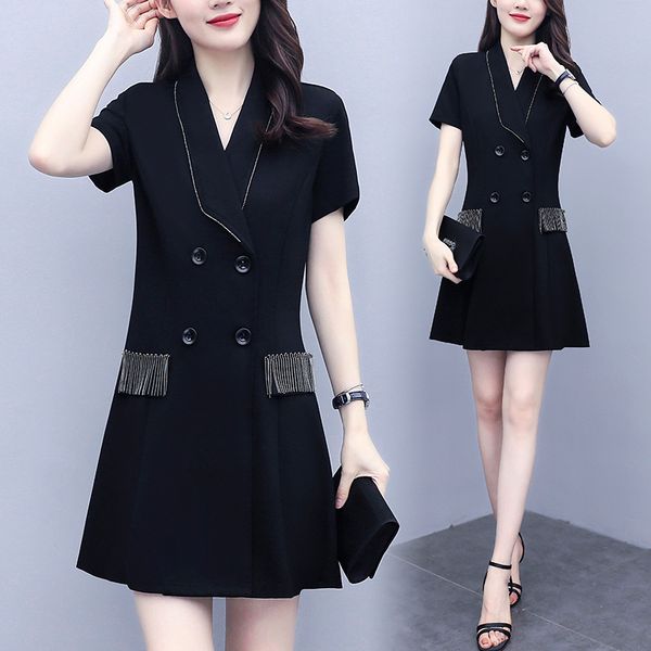 womens big plus size summer dress short sleeves business ladies work wearing thin mini dresses txgc, Black;gray
womens big plus size summer dress short sleeves business ladies work wearing thin mini dresses txgc, Black;gray