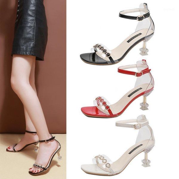 2020 new summer transparent word with sandals female fairy style wild girl small fresh high heels fine with z7841, Black
2020 new summer transparent word with sandals female fairy style wild girl small fresh high heels fine with z7841, Black