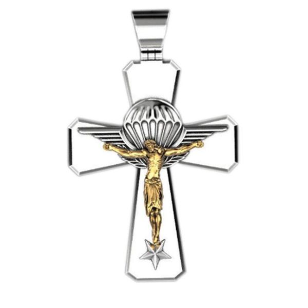 chains classic retro religion jesus cross two-color necklace fashion holiday commemorative gift pendant wholesale, Silver
chains classic retro religion jesus cross two-color necklace fashion holiday commemorative gift pendant wholesale, Silver