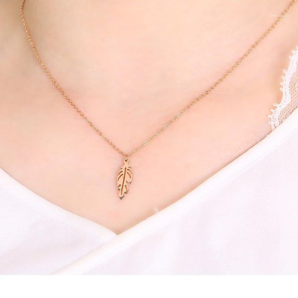 titanium stainless leaf feather pendant necklace classic design noble charm gold necklace women jewelry durable color rx0511, Silver
titanium stainless leaf feather pendant necklace classic design noble charm gold necklace women jewelry durable color rx0511, Silver