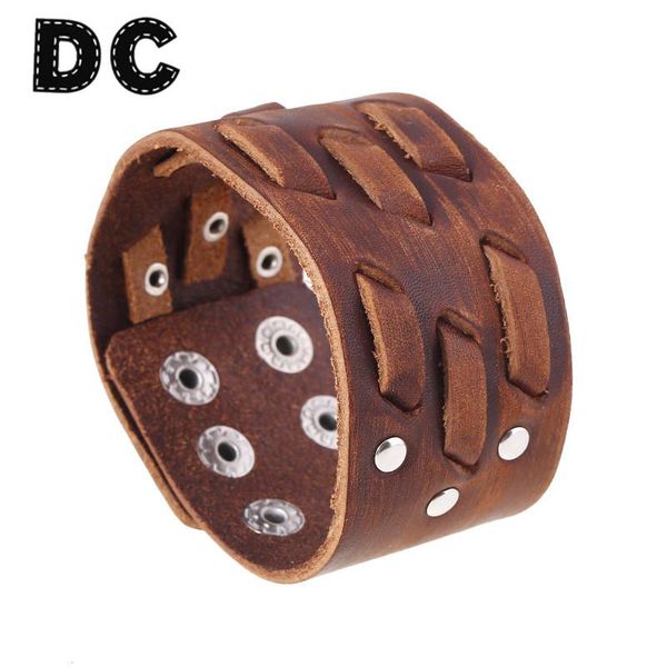 tennis 2021 punk men wide bracelet brown leather wristband wrap snap bangle vintage jewelry, Golden;silver
tennis 2021 punk men wide bracelet brown leather wristband wrap snap bangle vintage jewelry, Golden;silver
