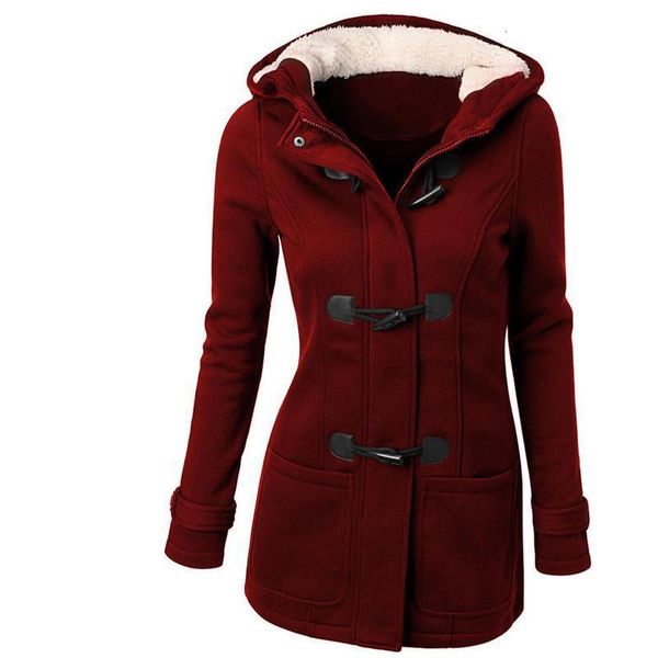 women's hooded jacket fashion 2020 autumn long sleeve horn buttons pockets zipper cotton fleece coat warm slim-fit outerwear, Black;brown
women's hooded jacket fashion 2020 autumn long sleeve horn buttons pockets zipper cotton fleece coat warm slim-fit outerwear, Black;brown