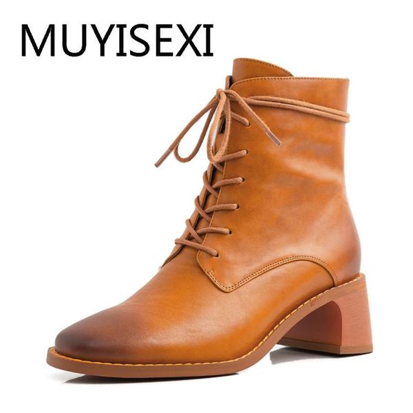 boots fashion lace-up genuine leather solid nude women zipper ankle 5cm thick heel causal motorcycles shoes gn13 muyisexi, Black
boots fashion lace-up genuine leather solid nude women zipper ankle 5cm thick heel causal motorcycles shoes gn13 muyisexi, Black