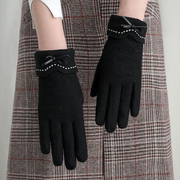 wool gloves female n0302 winter plus velvet padded korean version of autumn cute warm students touch screen driving ride wmtccn, Black
wool gloves female n0302 winter plus velvet padded korean version of autumn cute warm students touch screen driving ride wmtccn, Black