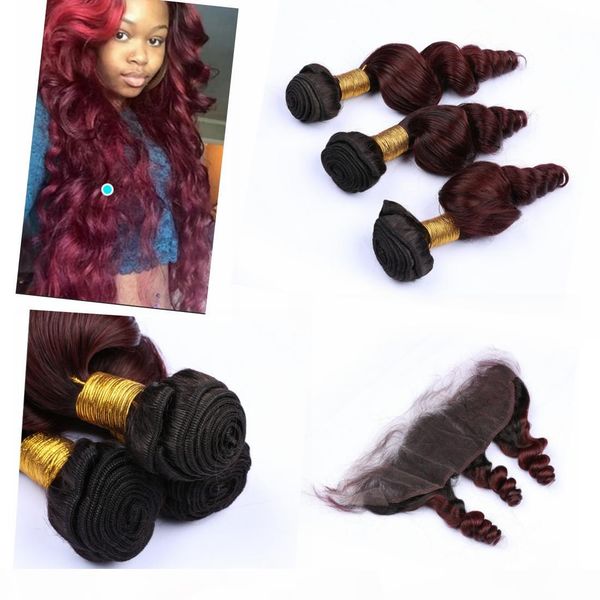 ombre chinese human hair 3 bundles and closure frontal dark root #1b #99j ombre virgin bundle with closure, Black;brown
ombre chinese human hair 3 bundles and closure frontal dark root #1b #99j ombre virgin bundle with closure, Black;brown