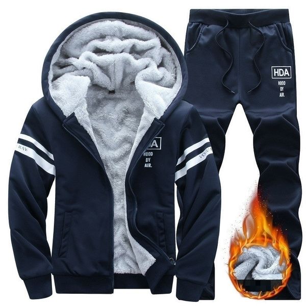 winter men set casual warm thick hooded jacket+pants 2pc sets men inner fleece hoodies zipper tracksuit male sports suit outwear 201114, Gray
winter men set casual warm thick hooded jacket+pants 2pc sets men inner fleece hoodies zipper tracksuit male sports suit outwear 201114, Gray