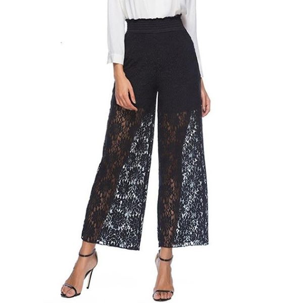 transparent lace long pants women hollow out high waist loose wide leg pants women black casual loose office trousers, Black;white
transparent lace long pants women hollow out high waist loose wide leg pants women black casual loose office trousers, Black;white