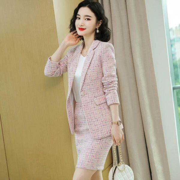 two piece dress winter skirt suit woman elegant temperament long-sleeved tweed jacket coat set office lady overall for work s, White
two piece dress winter skirt suit woman elegant temperament long-sleeved tweed jacket coat set office lady overall for work s, White