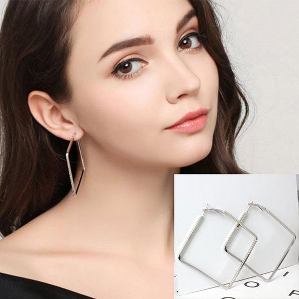 european and american fashion alloy korean big hyperbole nightclub square large circle ring earrings female pendant ornaments, Silver
european and american fashion alloy korean big hyperbole nightclub square large circle ring earrings female pendant ornaments, Silver