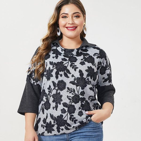2020 autumn womens long sleeve lapel t-shirt fashion ladies vintage elegant mom embroidered plus size knitted 1, White
2020 autumn womens long sleeve lapel t-shirt fashion ladies vintage elegant mom embroidered plus size knitted 1, White