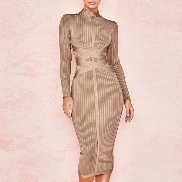 casual dresses ocstrade fall winter women long sleeve bandage dress 2021 arrival brown ribbed midi bodycon party, Black;gray
casual dresses ocstrade fall winter women long sleeve bandage dress 2021 arrival brown ribbed midi bodycon party, Black;gray
