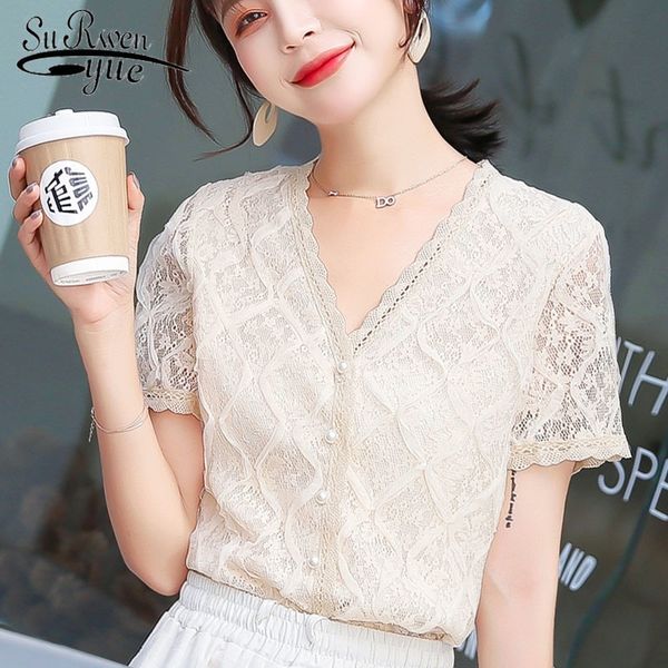 blusas mujer de moda lace blouse shirt ladies pink for women clothes solid button short sleeve v-neck 4822 50 y200828, White
blusas mujer de moda lace blouse shirt ladies pink for women clothes solid button short sleeve v-neck 4822 50 y200828, White
