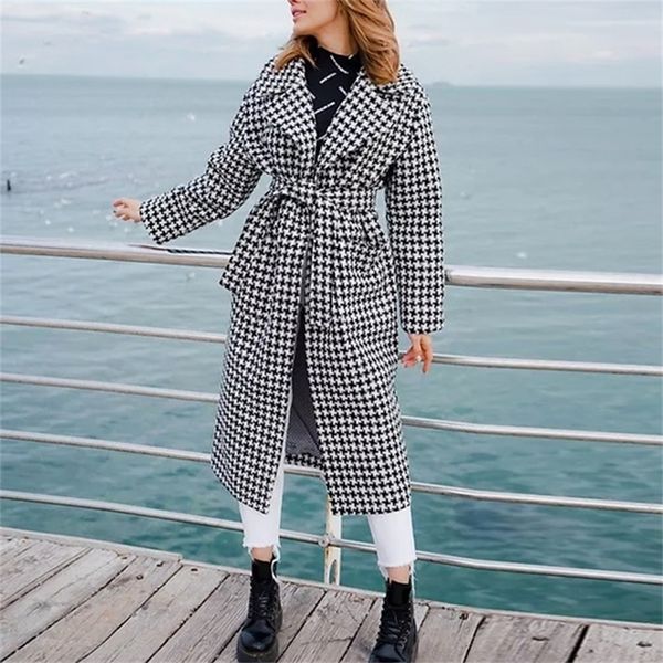 affogato notched plaid woolen straight long coat houndstooth streetwear belt with pocket drop-shoulder sleeve outwear autumn 201215, Black
affogato notched plaid woolen straight long coat houndstooth streetwear belt with pocket drop-shoulder sleeve outwear autumn 201215, Black